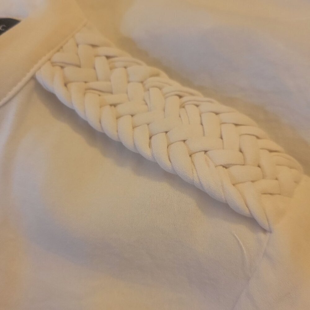 ZARA Women's Off-White Long-Sleeved Button-Down Blouse w/Braid Accent - Size S - Picture 9 of 14